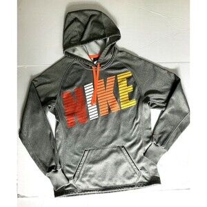 EXC Nike Therma Fit Womens S Orange/ Gray  Hooded High Neck Sweatshirt